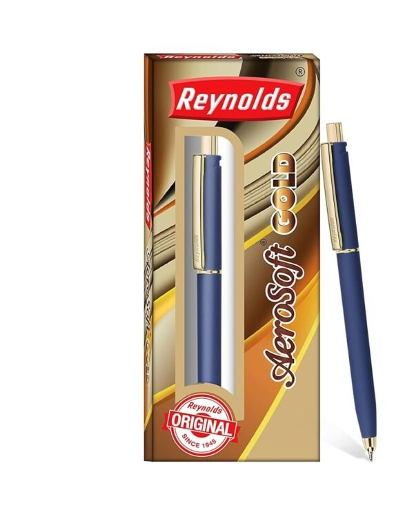 Reynolds Aerosoft Gold Ball Pen Blue Pack of 5