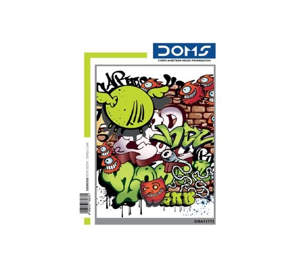 DOMS Single Line Notebook(Graffiti Series) 300 Pages 27 X 17 Cm (Pack of 2)