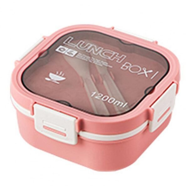 Microwave Lunch Box 1200ml Dinnerware Food Storage Container Children Adults School Office (Pink)