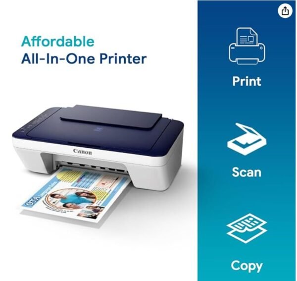 Canon Pixma E477 All-in-One Wireless Ink Efficient Colour Printer (White/Blue) - Image 2